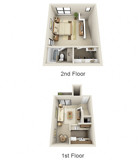 Floor plan for 1 bed, 1 bath, 711 sqft